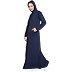Front open hood travel abaya - Navy Blue